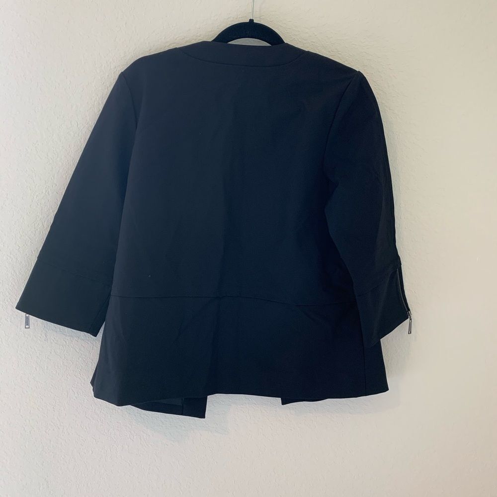 New $388 Misook Black Zipper blazer Jacket Small S - Picture 4 of 6